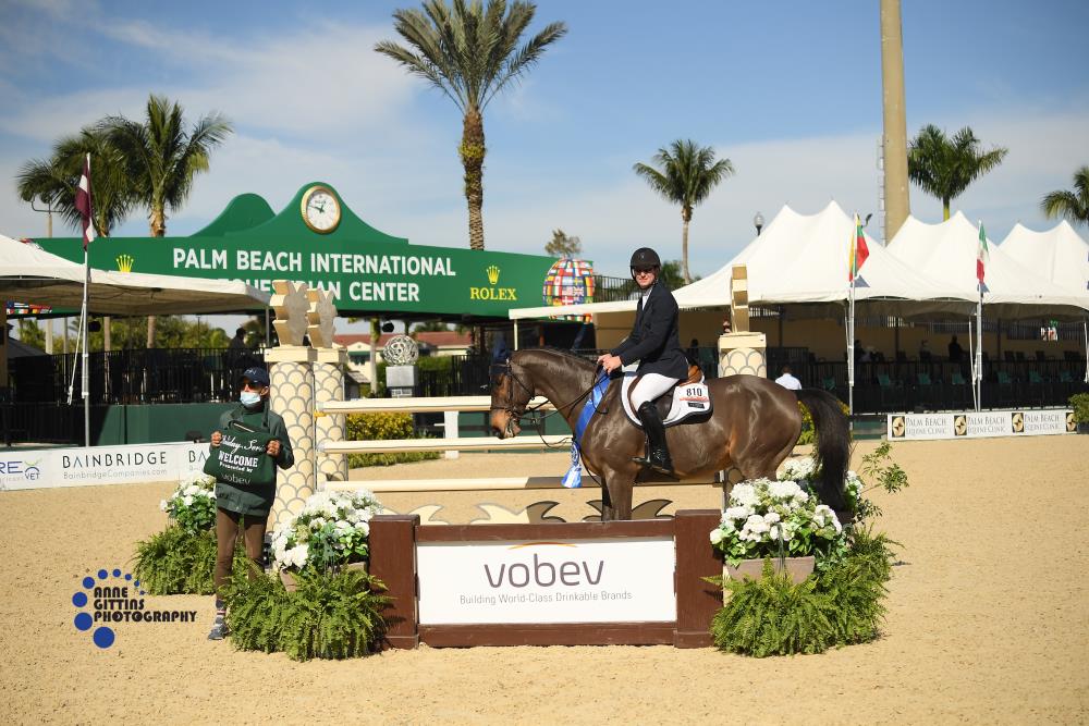 McLain Ward and Catoki, pictured with owner Marilla Van Beuren, won the $37,000 Vobev Holiday II Opener CSI4*. ©Anne Gittins Photography