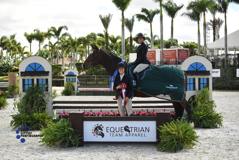 Megan Edrick Wexler and Westleigh earned the blue ribbon in the $1,000 Equestrian Team Apparel 2'6"/2'9" Hunter Derby. ©Anne Gittins Photography