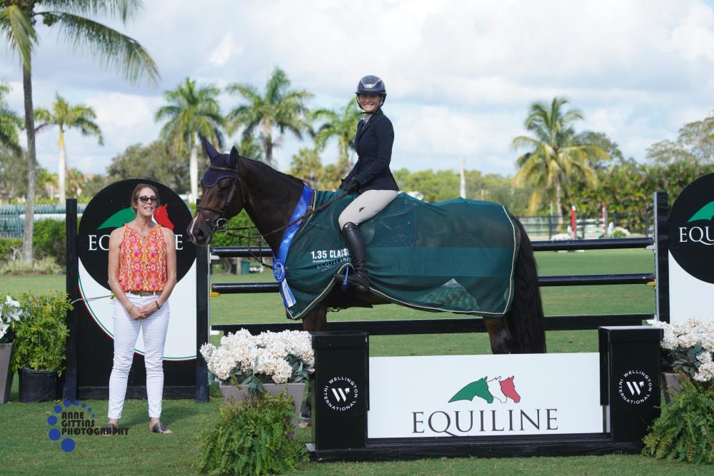 Andrea Torres and Harikarla K won the $5,000 Equiline 1.35m Stake. ©Anne Gittins Photography