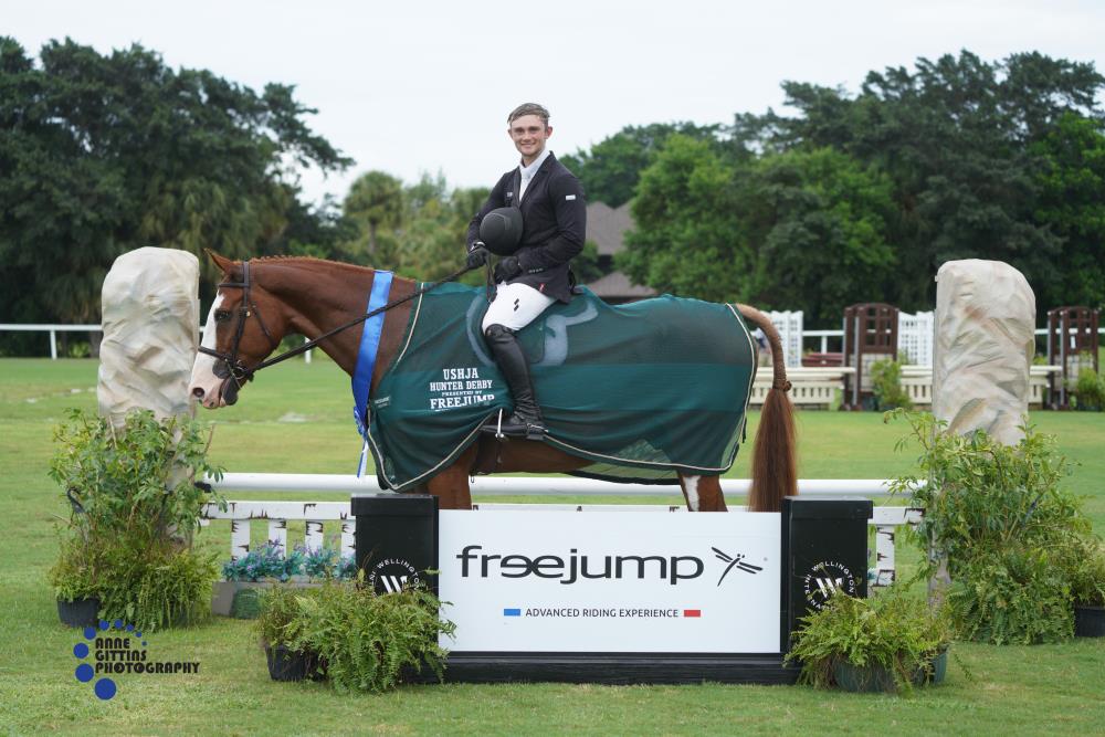 Jake Evans and Royal Balou topped the $2,500 USHJA National Hunter Derby, presented by Freejump. ©Anne Gittins Photography