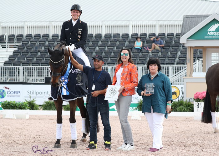 Frederic Wandres & Bluetooth OLD presented as winners of the Havensafe Farm FEI World Cup™ Grand Prix. Photo © SusanJStickle.com