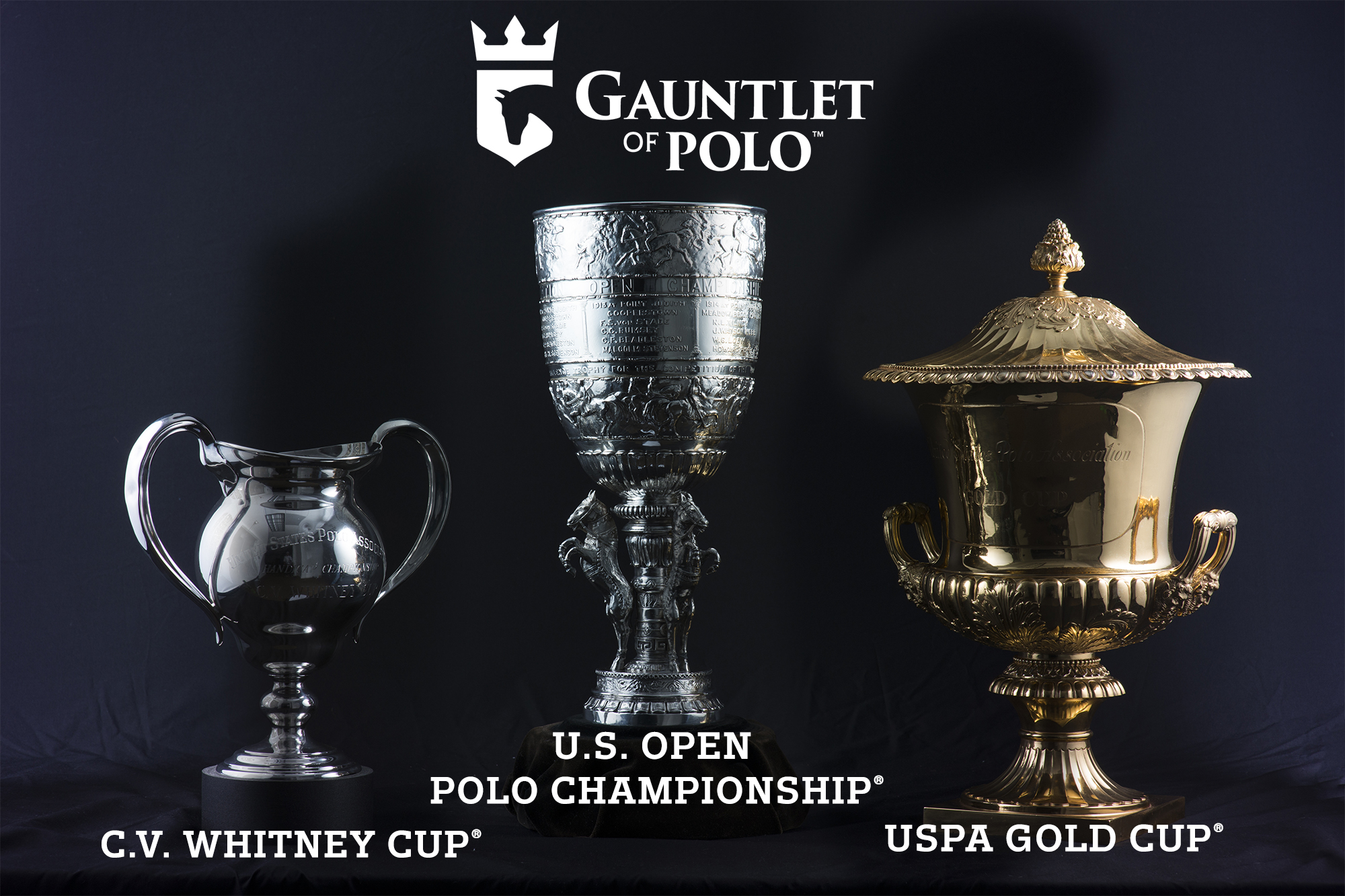 Three High Goal Polo Trophies